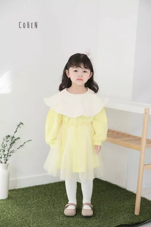 Cohen - Korean Children Fashion - #minifashionista - Dot Collar One-piece - 6