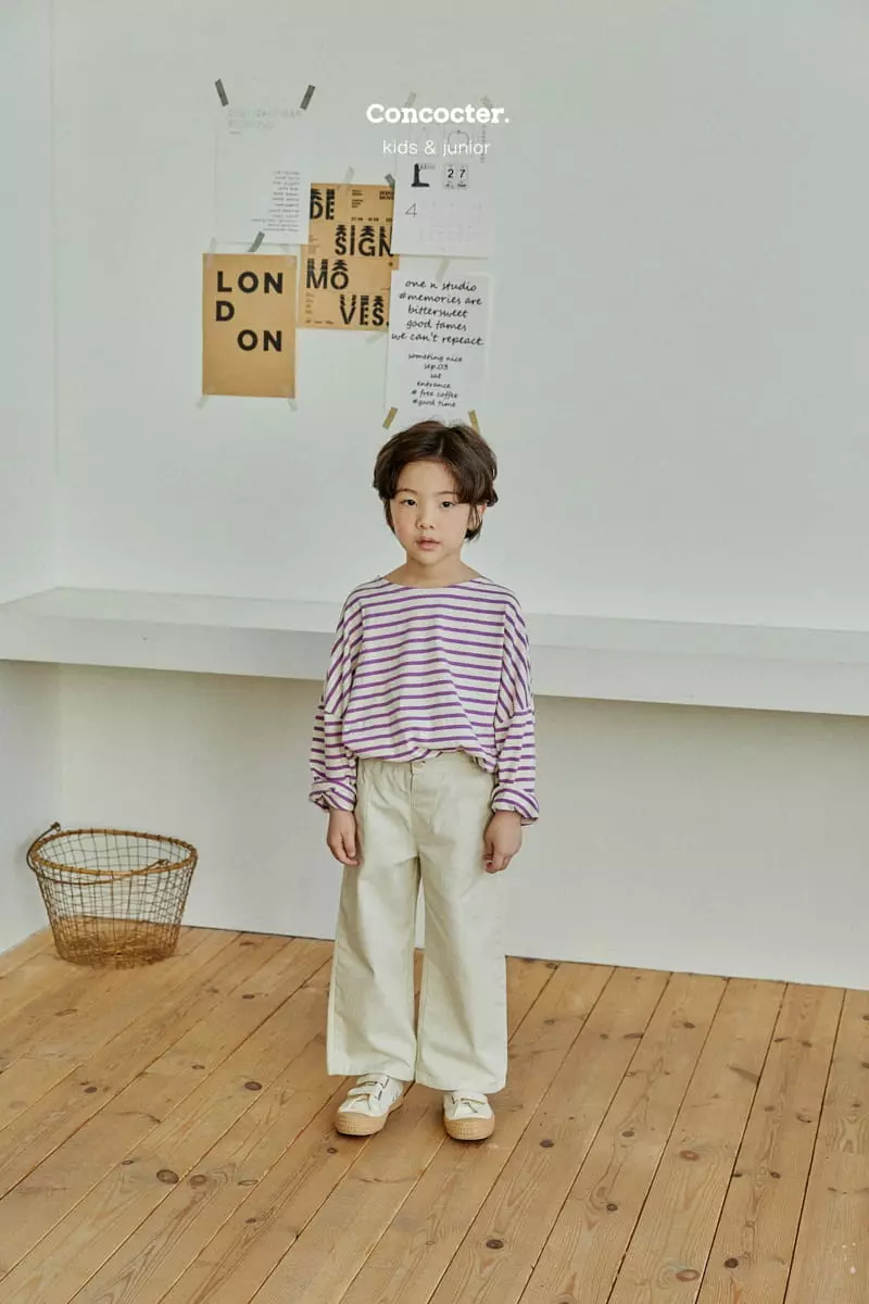Concocter - Korean Children Fashion - #Kfashion4kids - Loose Stripes Tee