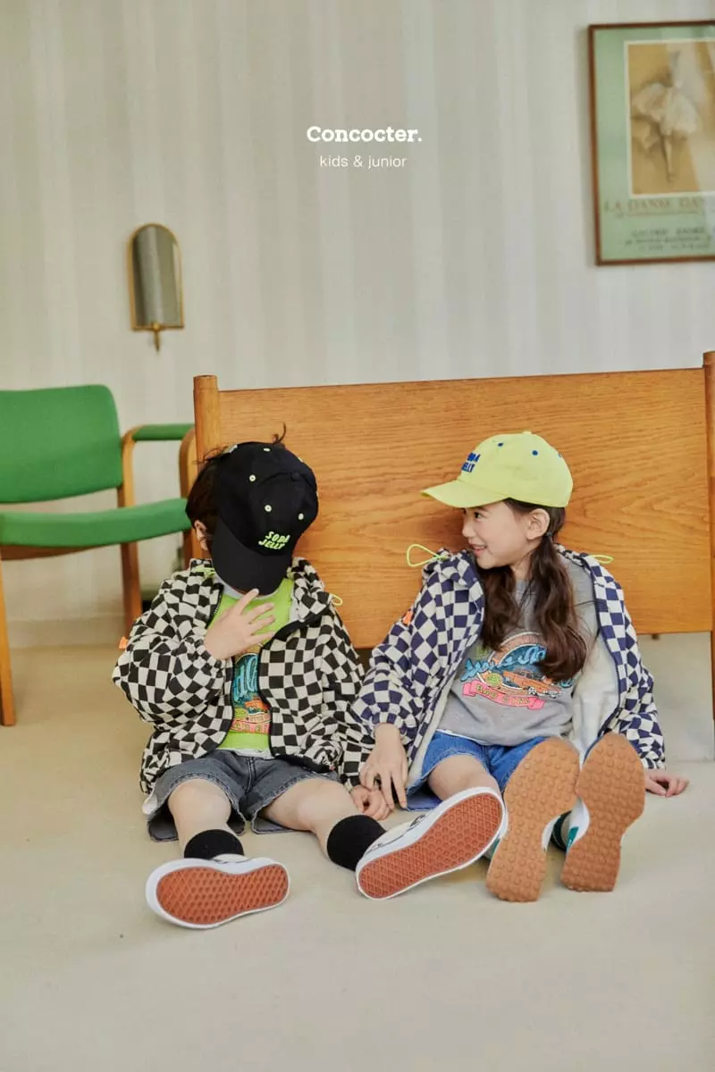 Concocter - Korean Children Fashion - #Kfashion4kids - Checker Board Hoody Zip-up - 8