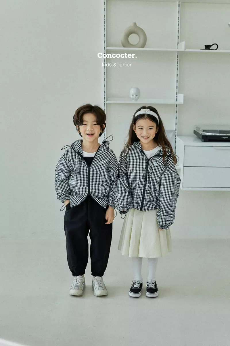 Concocter - Korean Children Fashion - #Kfashion4kids - Check Wind Breaker 