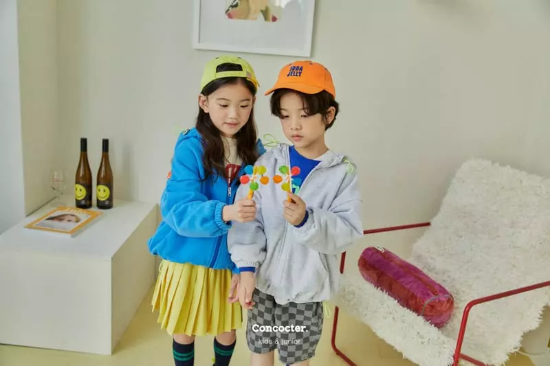 Concocter - Korean Children Fashion - #childofig - Solid Kangaroo Hoody Zip-up - 8