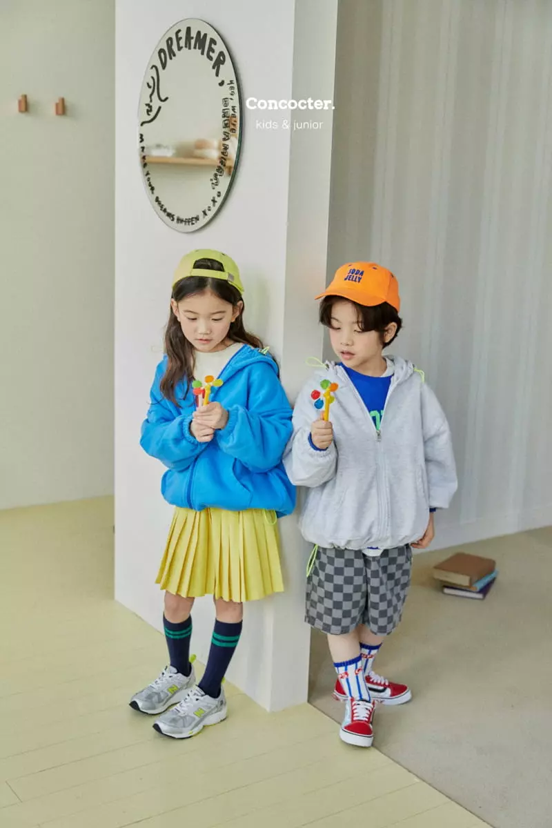 Concocter - Korean Children Fashion - #childofig - Solid Kangaroo Hoody Zip-up - 9