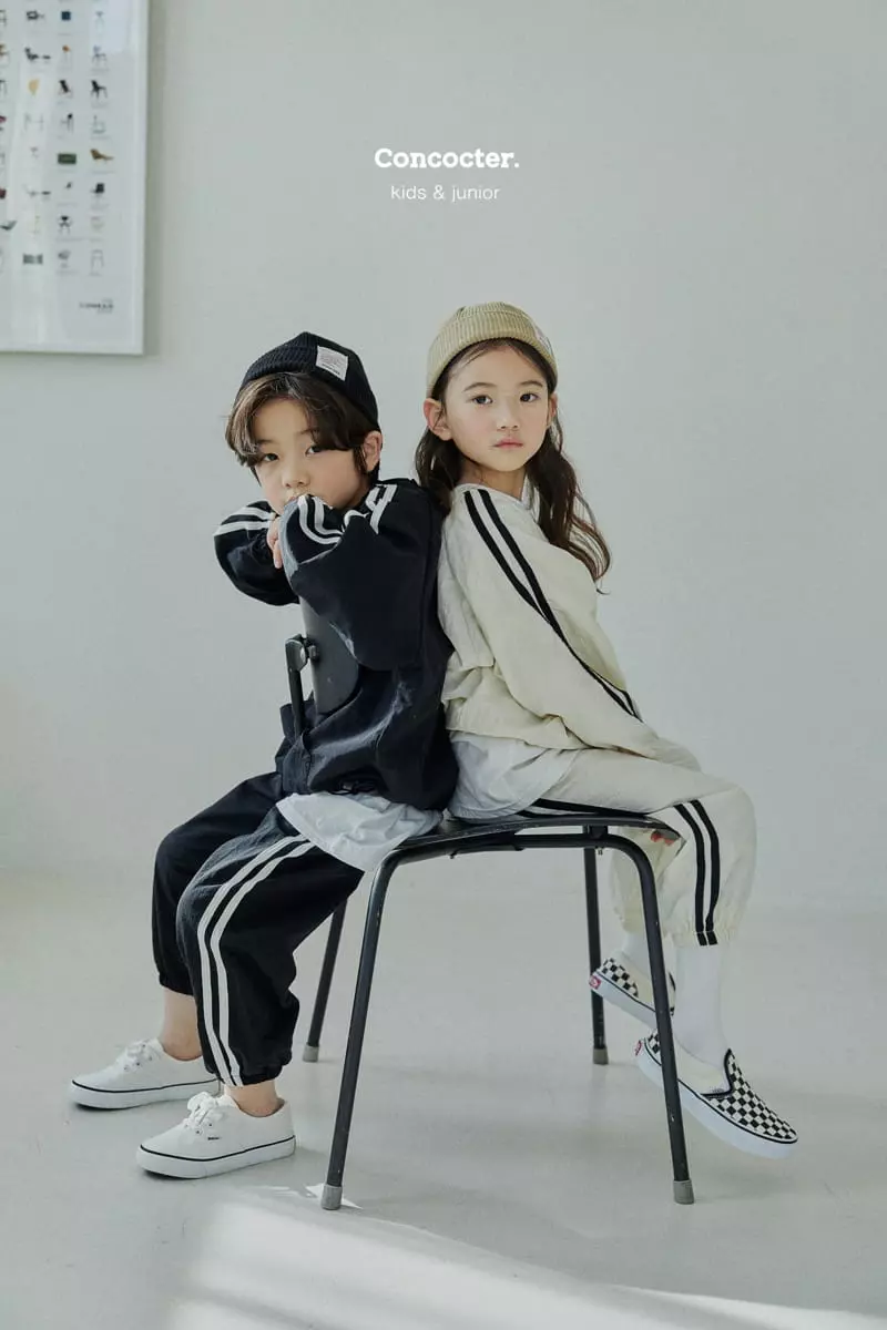 Concocter - Korean Children Fashion - #childofig - Line Anorak Top Bottom Set with Mom - 5