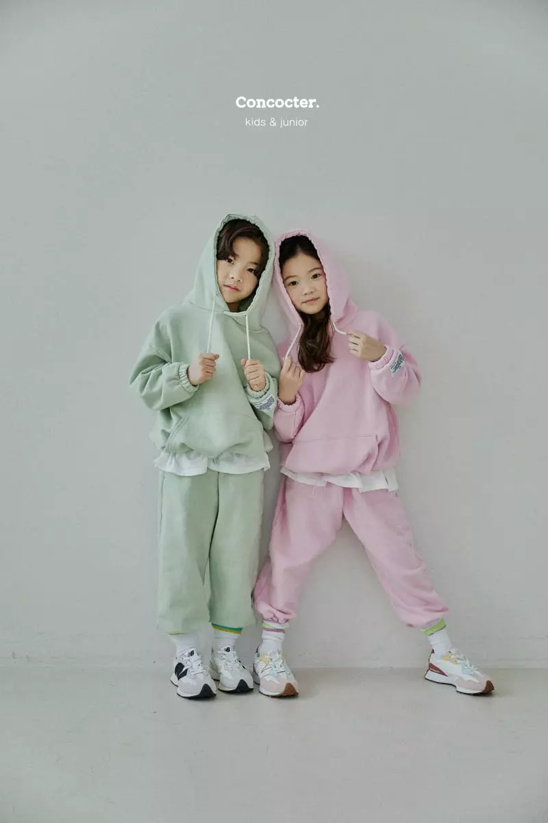 Concocter - Korean Children Fashion - #childofig - Macaroon Layered Hoody Top Bottom Set - 3