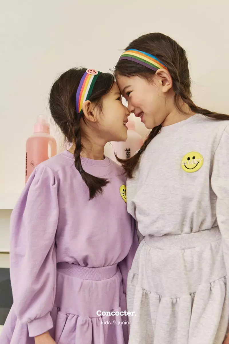 Concocter - Korean Children Fashion - #childofig - Smile Skirt Top Bottom Set - 5
