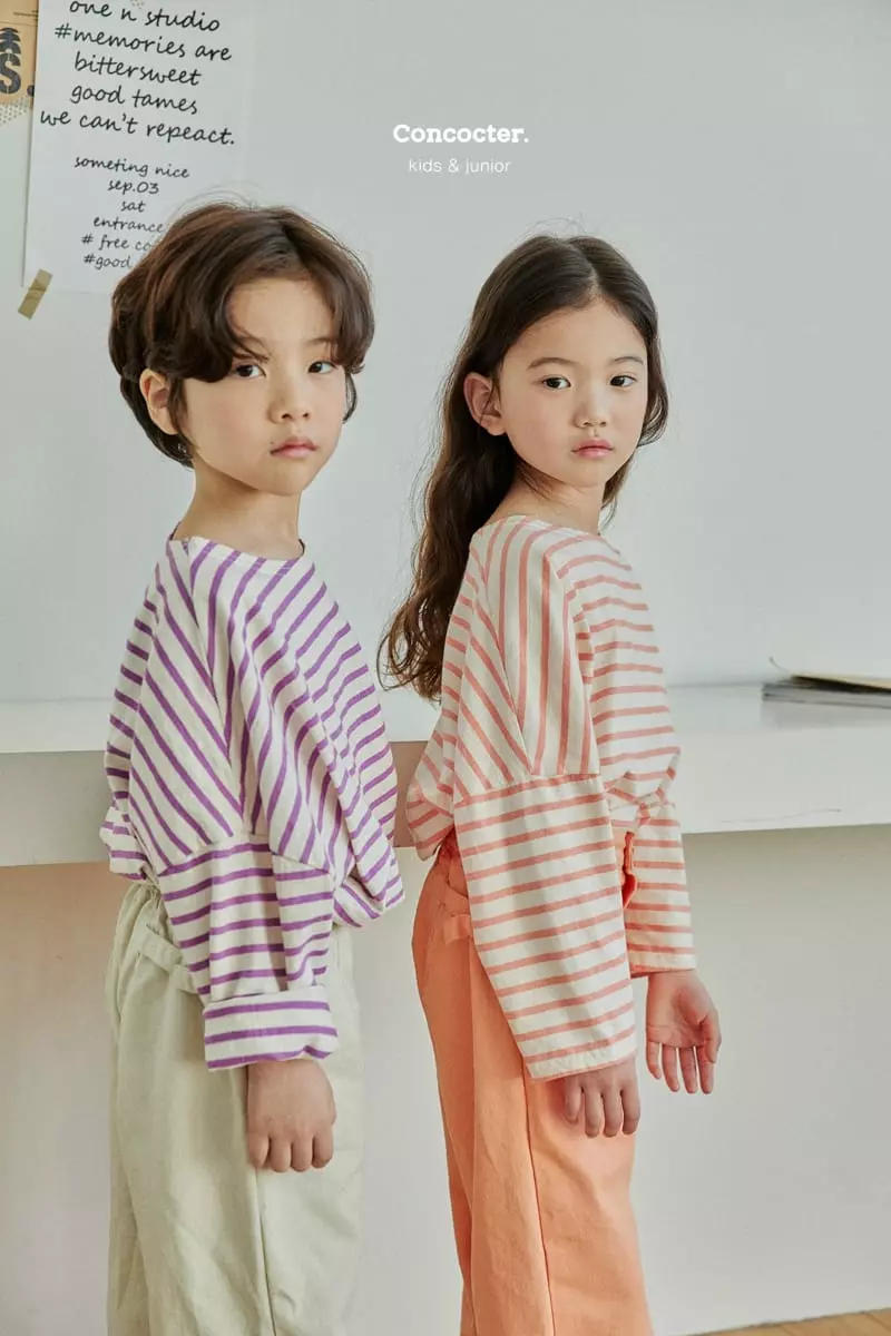Concocter - Korean Children Fashion - #childrensboutique - Loose Stripes Tee - 10