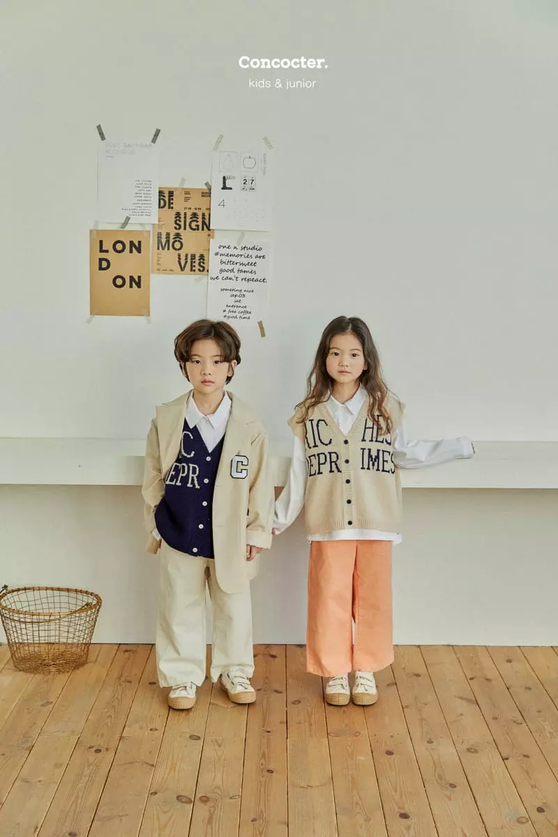 Concocter - Korean Children Fashion - #childrensboutique - Lettering Knit Vest - 9
