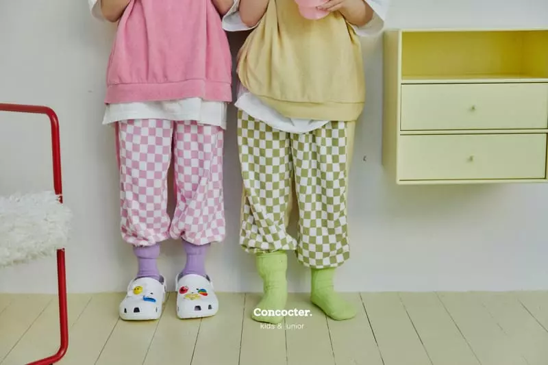 Concocter - Korean Children Fashion - #childrensboutique - Pint Checker Board Top Bottom Set - 7
