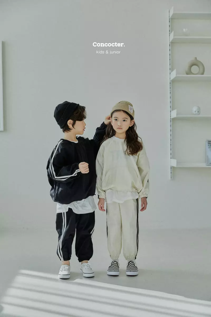 Concocter - Korean Children Fashion - #childrensboutique - Line Anorak Top Bottom Set with Mom - 7