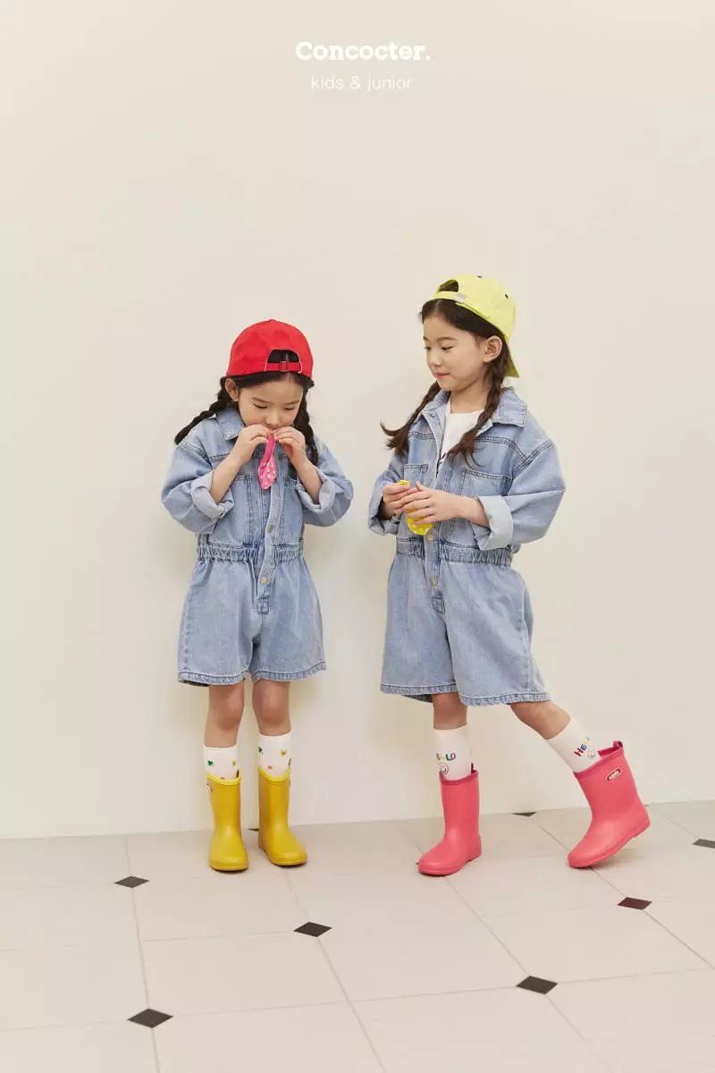 Concocter - Korean Children Fashion - #childrensboutique - Denim Short Jumpsuit - 9