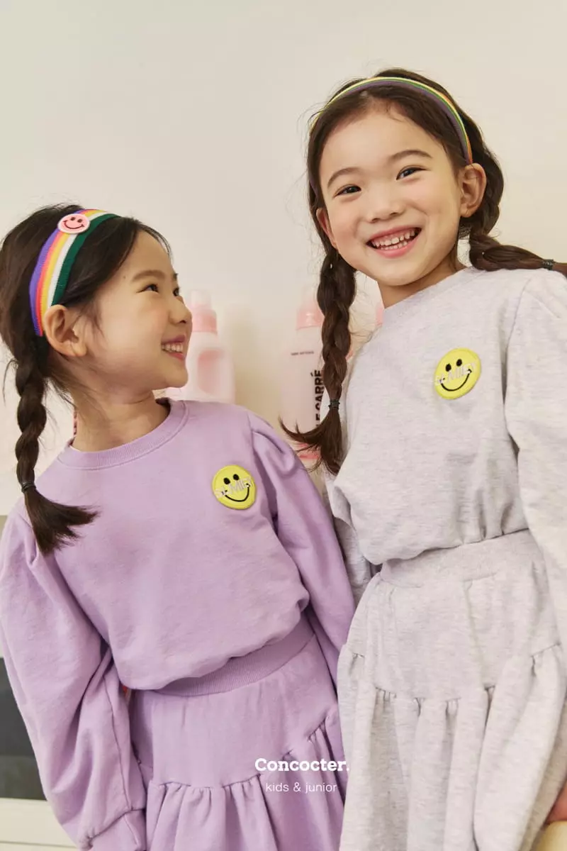 Concocter - Korean Children Fashion - #childrensboutique - Smile Skirt Top Bottom Set - 6