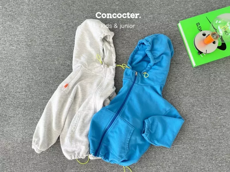 Concocter - Korean Children Fashion - #designkidswear - Solid Kangaroo Hoody Zip-up - 11