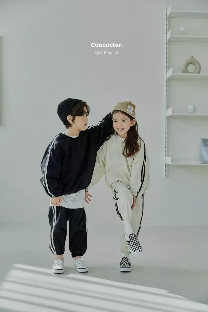 Concocter - Korean Children Fashion - #designkidswear - Line Anorak Top Bottom Set with Mom - 8