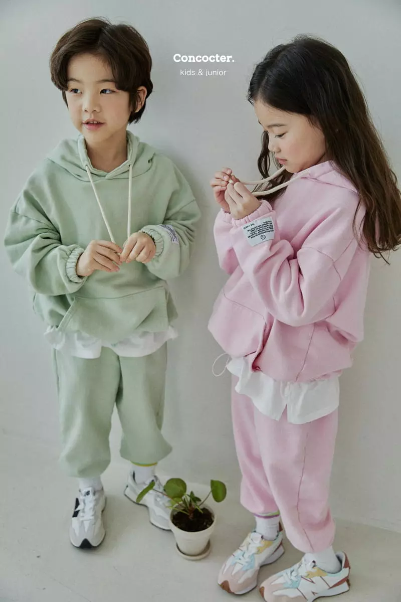 Concocter - Korean Children Fashion - #designkidswear - Macaroon Layered Hoody Top Bottom Set - 5
