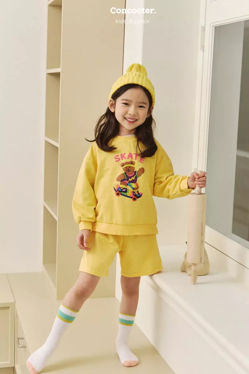 Concocter - Korean Children Fashion - #designkidswear - Boader Bear Sweatshirt Shorts Pants Set - 11