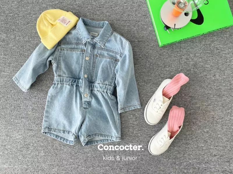 Concocter - Korean Children Fashion - #designkidswear - Denim Short Jumpsuit - 10