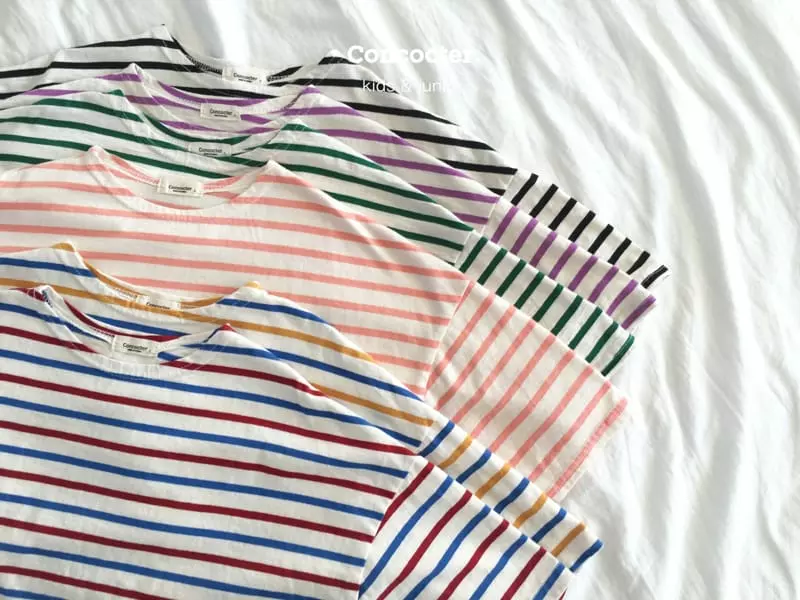 Concocter - Korean Children Fashion - #discoveringself - Loose Stripes Tee - 12