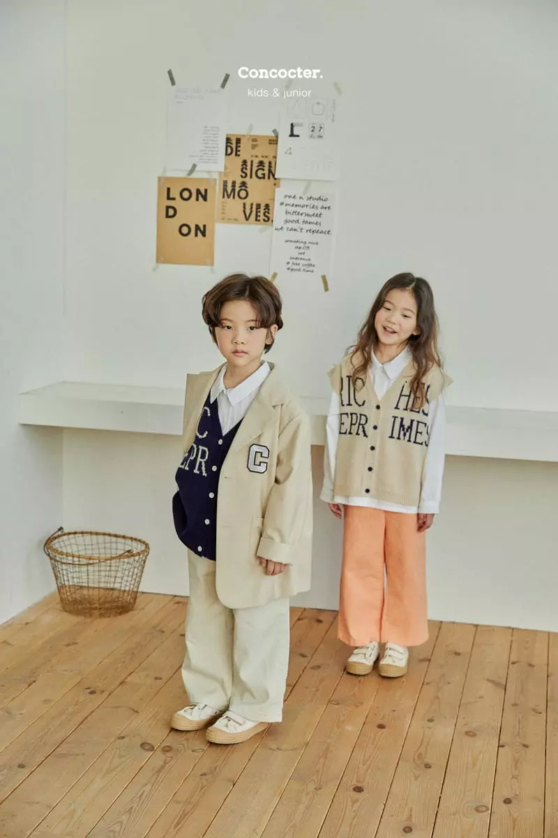 Concocter - Korean Children Fashion - #discoveringself - Lettering Knit Vest - 11
