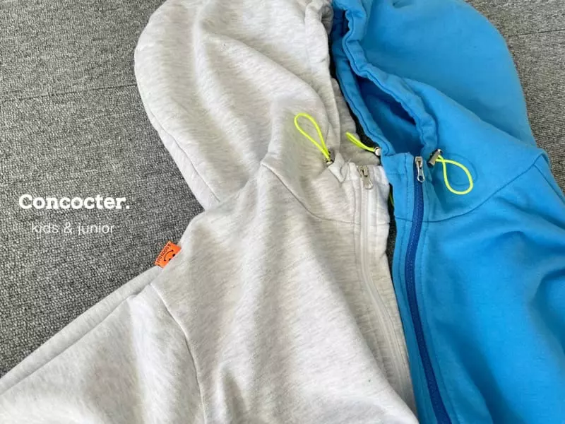 Concocter - Korean Children Fashion - #discoveringself - Solid Kangaroo Hoody Zip-up - 12