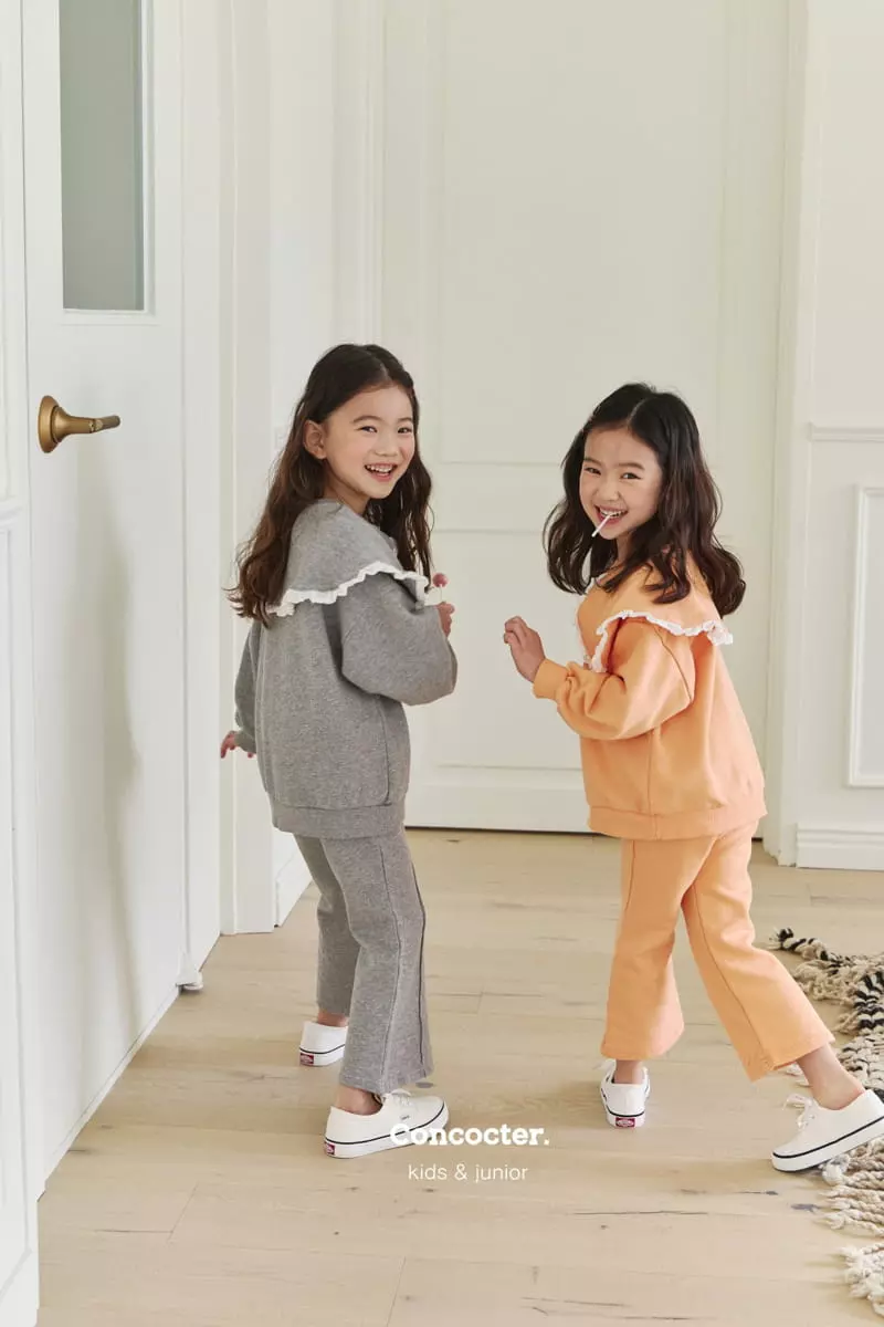 Concocter - Korean Children Fashion - #discoveringself - Collar Frill Top Bottom Set - 6