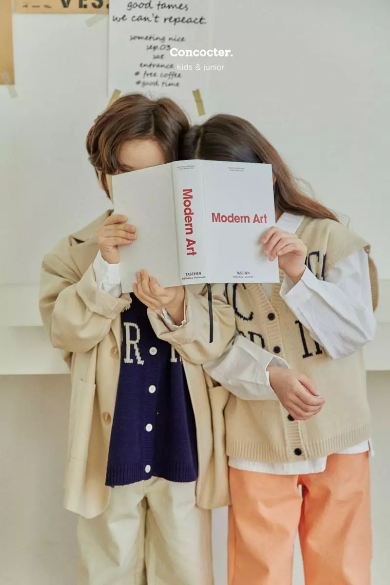 Concocter - Korean Children Fashion - #fashionkids - Lettering Knit Vest - 12