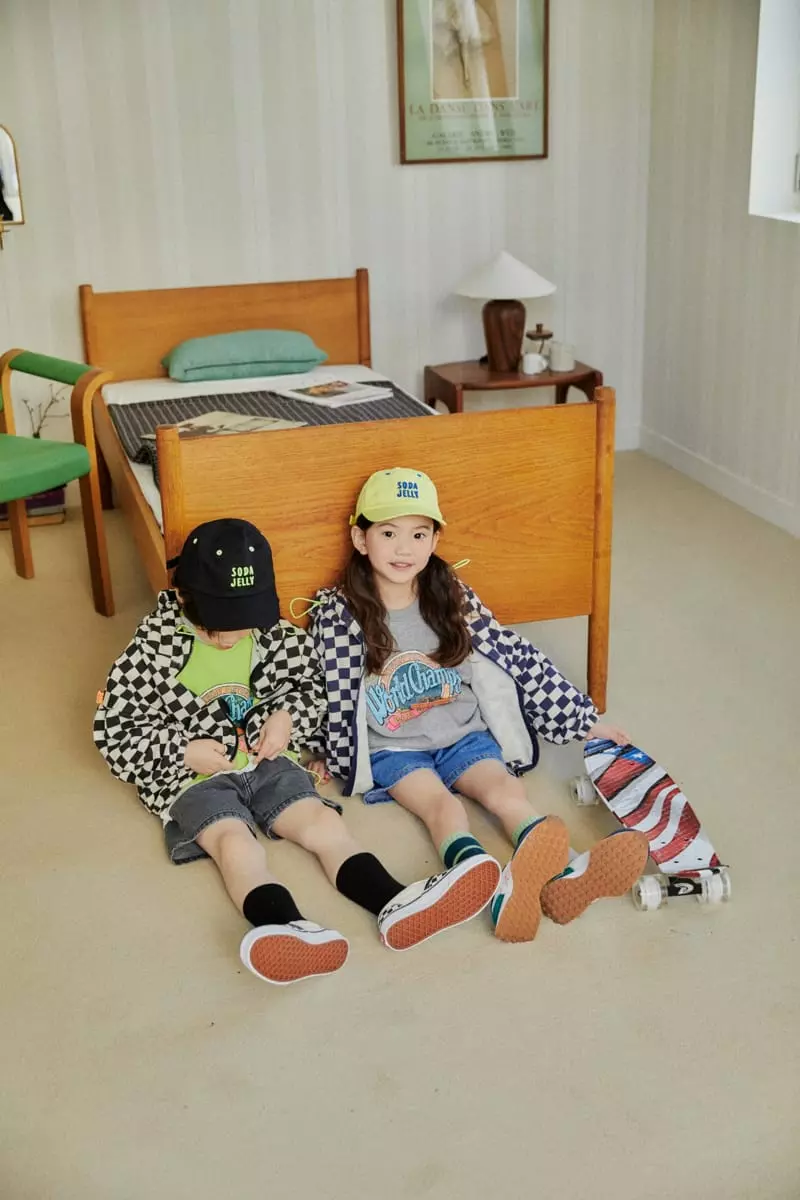 Concocter - Korean Children Fashion - #discoveringself - Checker Board Hoody Zip-up - 4