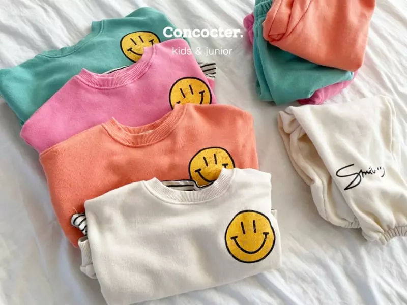 Concocter - Korean Children Fashion - #fashionkids - Stripes Layered Smile Top Bottom Set - 10