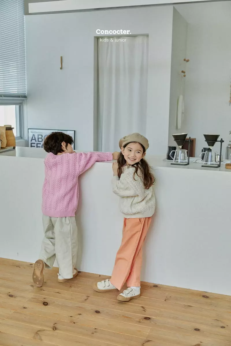 Concocter - Korean Children Fashion - #kidsshorts - Sweet Round Knit Tee