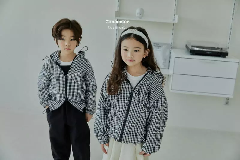 Concocter - Korean Children Fashion - #kidsshorts - Check Wind Breaker  - 12