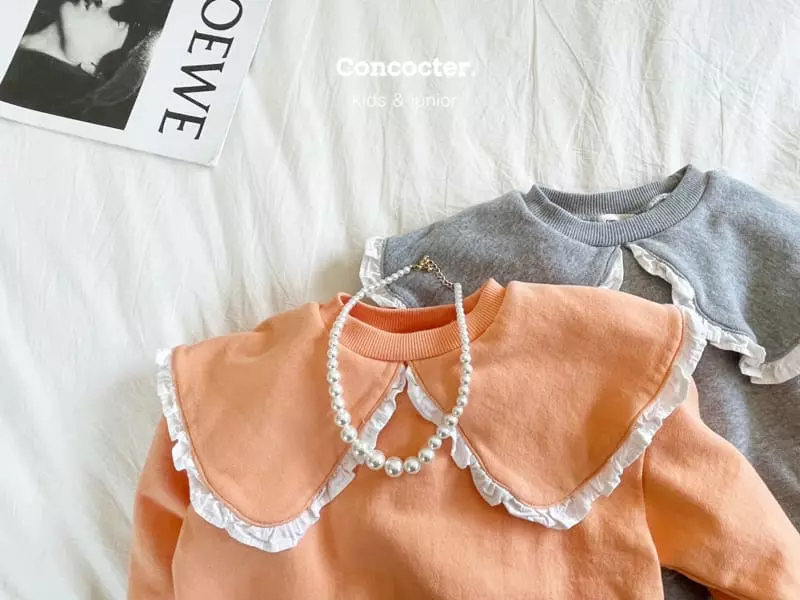 Concocter - Korean Children Fashion - #kidsstore - Collar Frill Top Bottom Set - 9