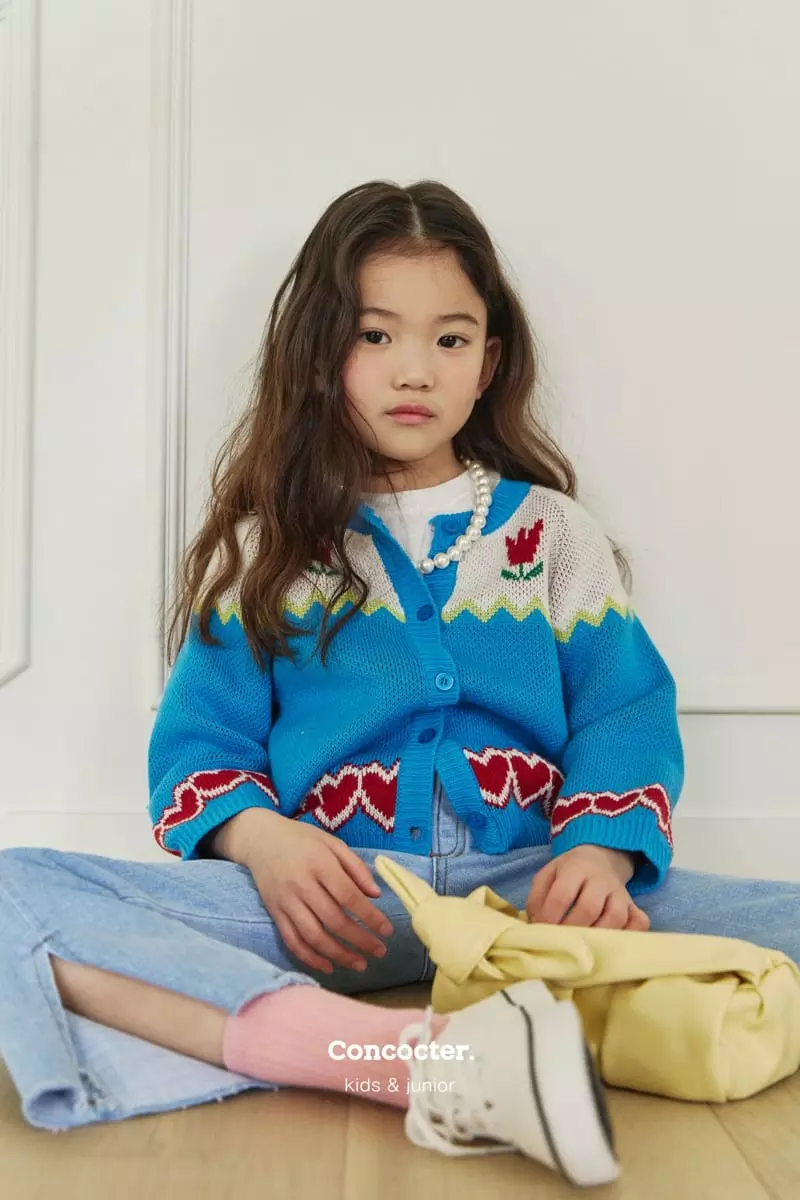 Concocter - Korean Children Fashion - #kidsstore - Mi U Floral Cardigan - 5