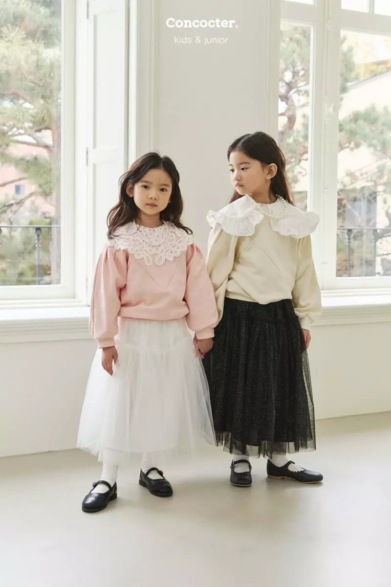 Concocter - Korean Children Fashion - #kidsstore - Lace Collar Blouse - 2
