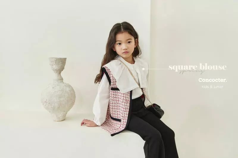 Concocter - Korean Children Fashion - #kidsstore - Square Collar Blouse