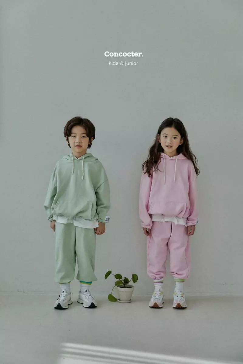 Concocter - Korean Children Fashion - #kidzfashiontrend - Macaroon Layered Hoody Top Bottom Set - 10