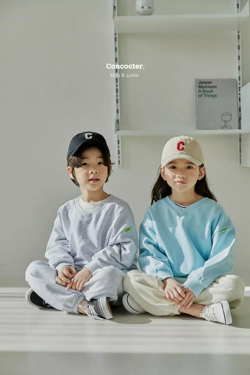 Concocter - Korean Children Fashion - #kidzfashiontrend - V Neck Label Point Sweatshirt - 7
