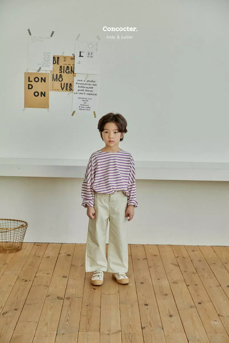 Concocter - Korean Children Fashion - #littlefashionista - Loose Stripes Tee - 2