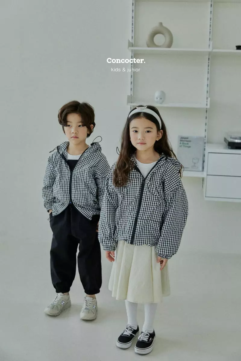 Concocter - Korean Children Fashion - #littlefashionista - Check Wind Breaker  - 2