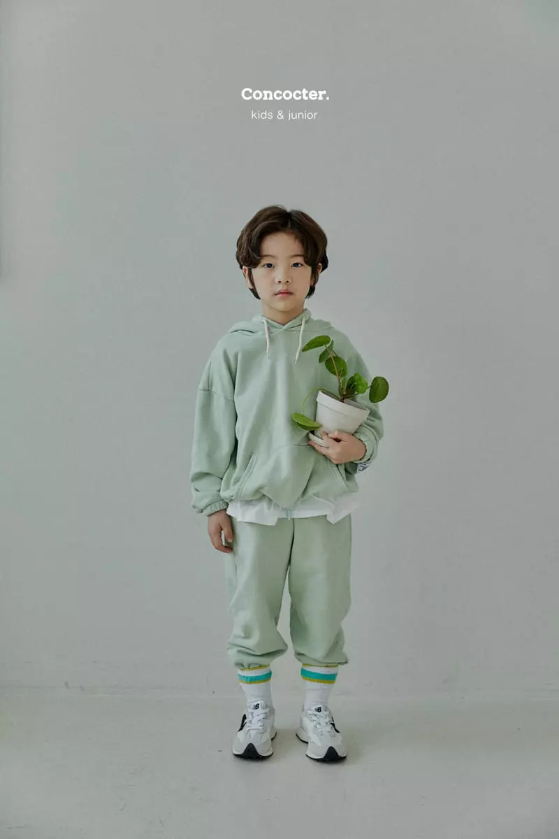 Concocter - Korean Children Fashion - #littlefashionista - Macaroon Layered Hoody Top Bottom Set - 12