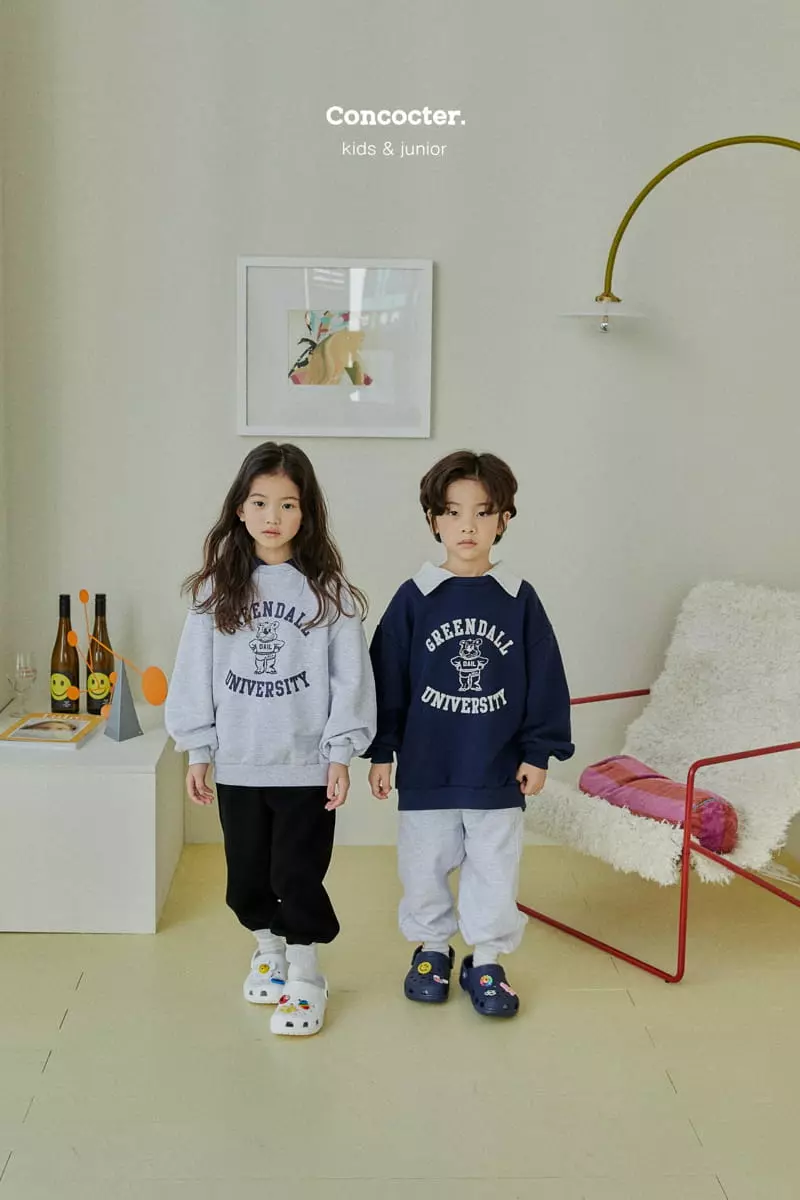Concocter - Korean Children Fashion - #littlefashionista - Collar Bear Sweatshirt - 7