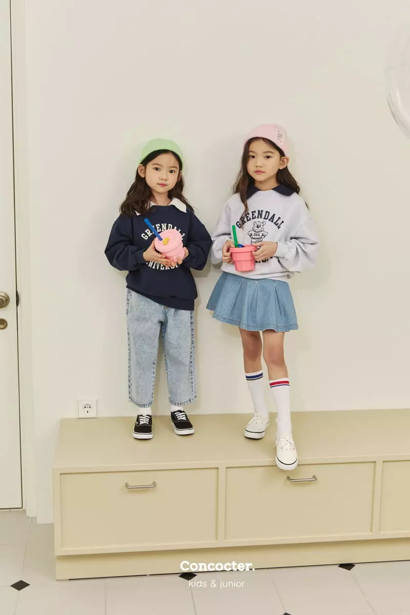Concocter - Korean Children Fashion - #littlefashionista - Denim Wrinkle Pants - 6
