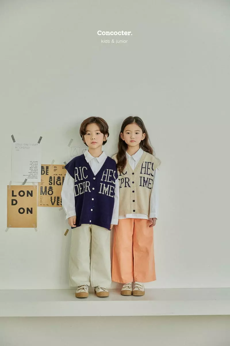 Concocter - Korean Children Fashion - #magicofchildhood - Lettering Knit Vest - 2