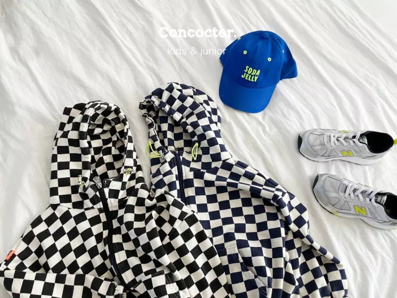 Concocter - Korean Children Fashion - #magicofchildhood - Checker Board Hoody Zip-up - 10