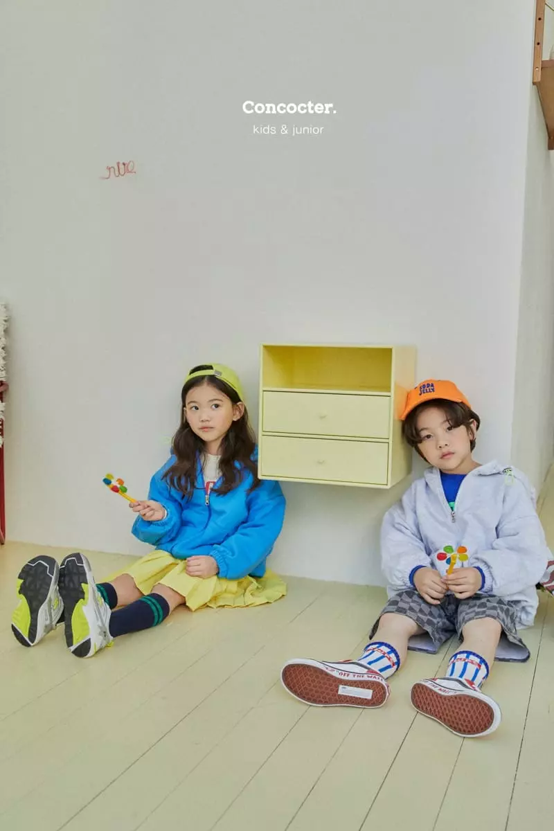 Concocter - Korean Children Fashion - #magicofchildhood - Solid Kangaroo Hoody Zip-up - 5