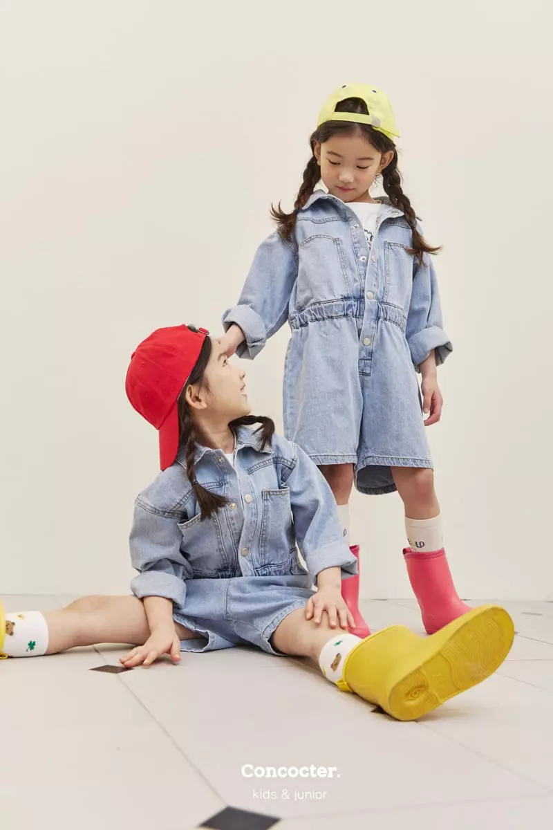 Concocter - Korean Children Fashion - #magicofchildhood - Denim Short Jumpsuit - 2