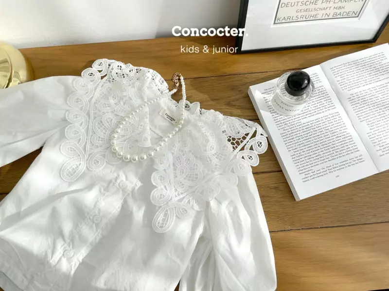Concocter - Korean Children Fashion - #magicofchildhood - Lace Collar Blouse - 6