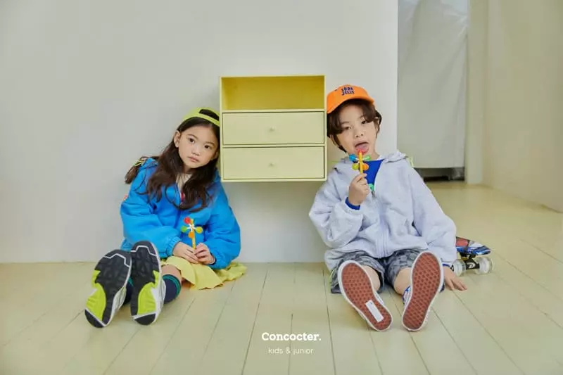 Concocter - Korean Children Fashion - #minifashionista - Solid Kangaroo Hoody Zip-up - 6
