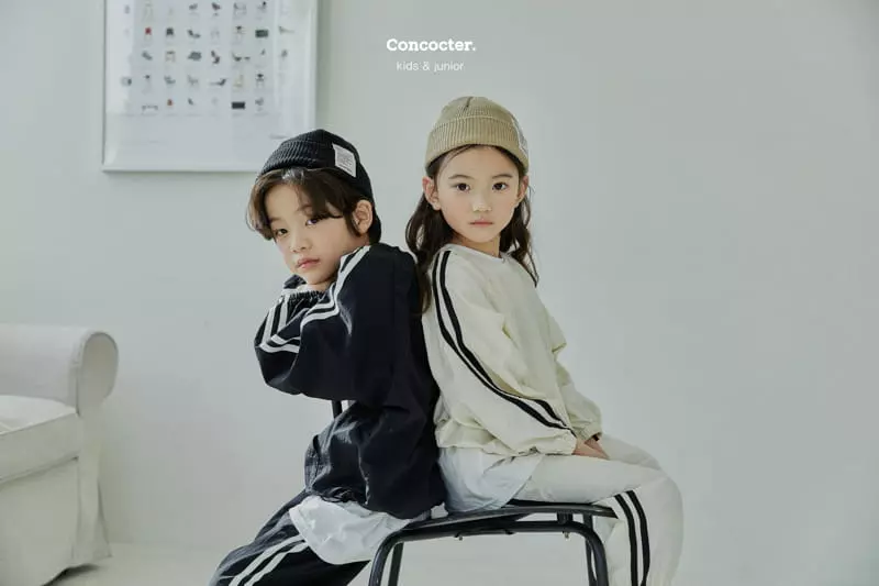 Concocter - Korean Children Fashion - #minifashionista - Line Anorak Top Bottom Set with Mom - 3
