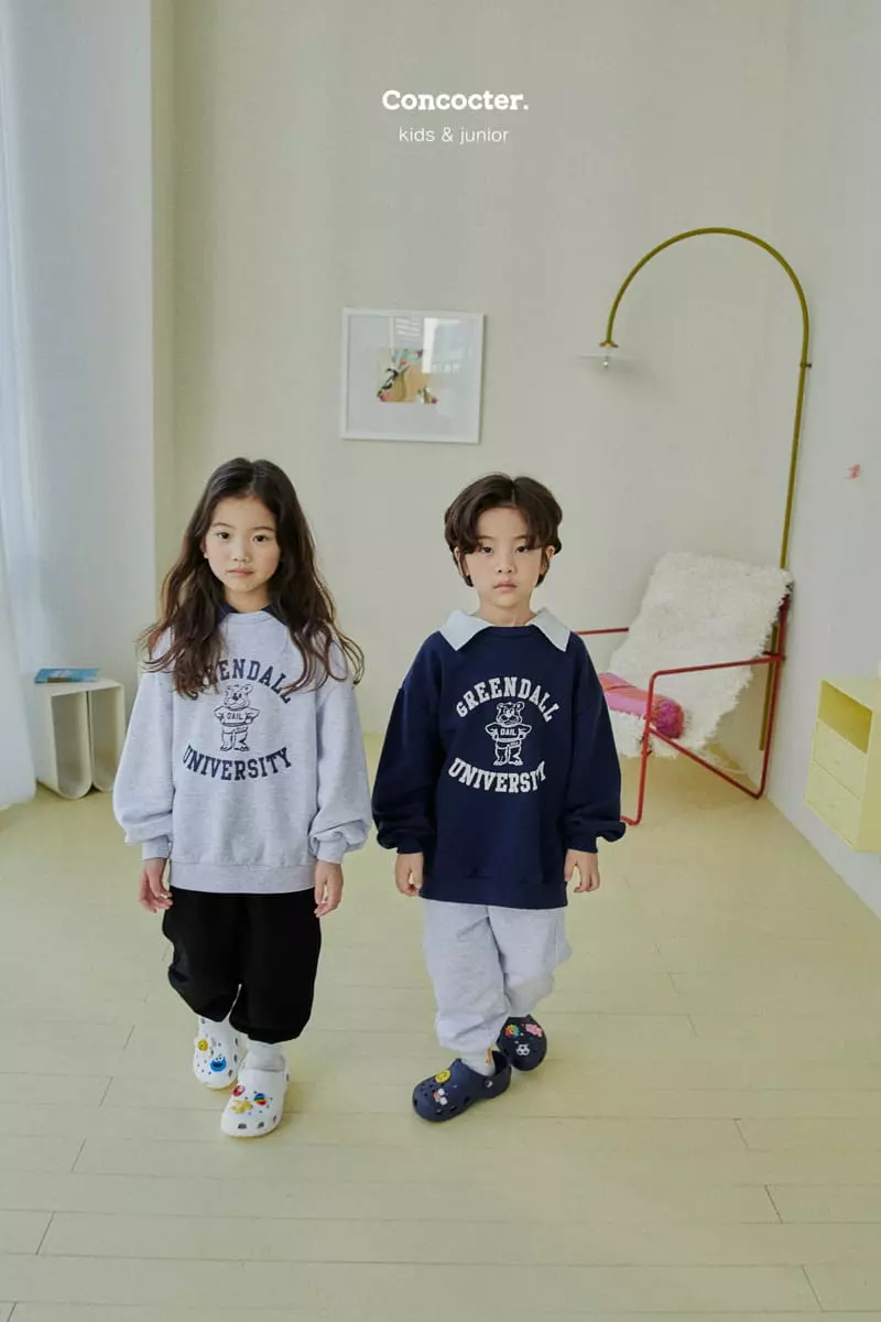 Concocter - Korean Children Fashion - #minifashionista - Collar Bear Sweatshirt - 9