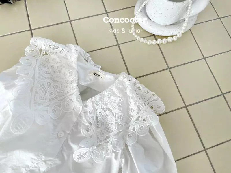 Concocter - Korean Children Fashion - #minifashionista - Lace Collar Blouse - 7