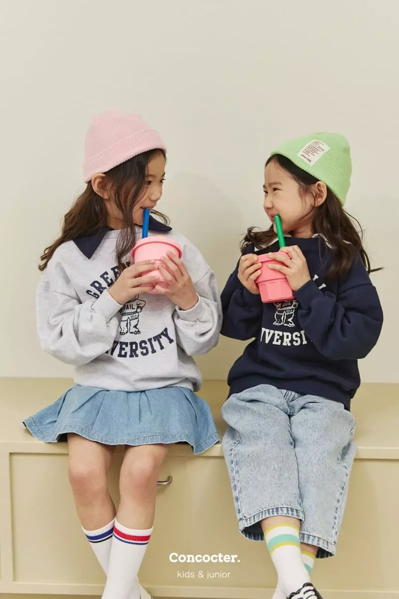 Concocter - Korean Children Fashion - #minifashionista - Denim Wrinkle Pants - 8
